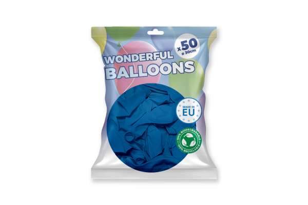 paquet 50 ballons bleu