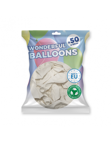 Ballons de baudruche blanc, paquet de 50 ballons latex