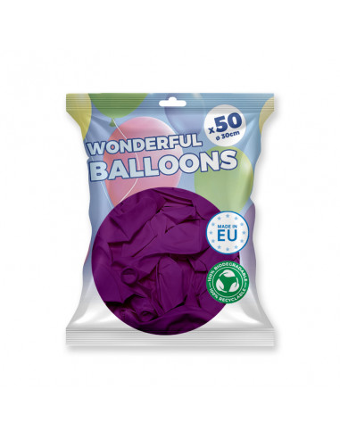 Ballon de baudruche violet, 50 ballons latex biodégradable