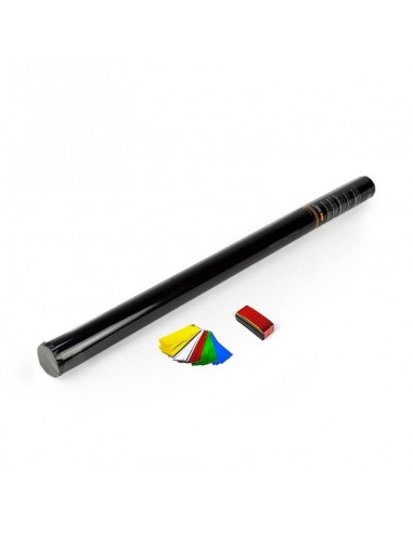 Canon manuel 80 cm confettis rectangulaires métalliques multicolore