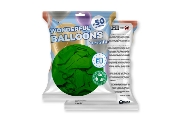 paquet ballons latex vert metal
