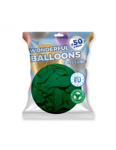 Ballons effet miroir Vert Bouteille - 50 Pcs