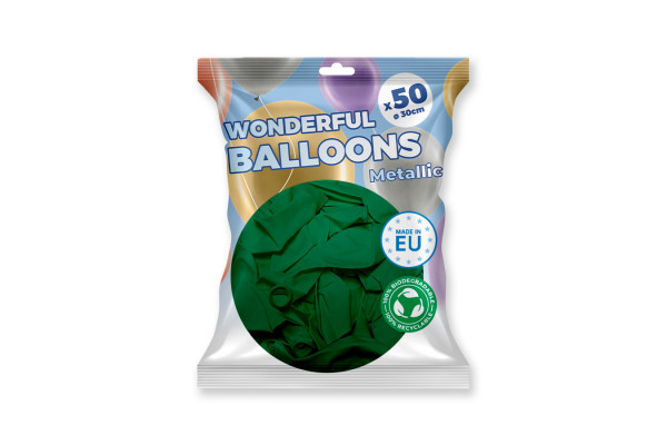 paquet 50 Ballons de baudruche vert menthe métallisé