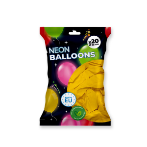 20 ballons de baudruche Jaune fluorescents