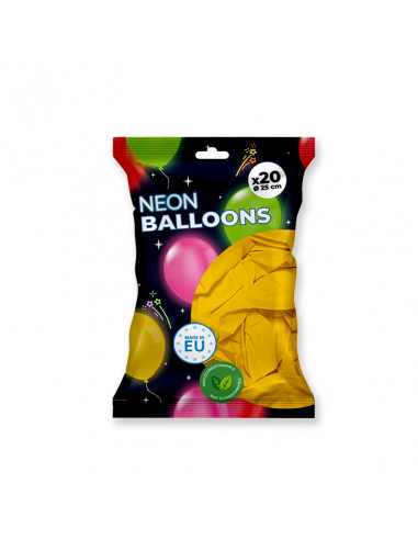 20 ballons de baudruche Jaune fluorescents
