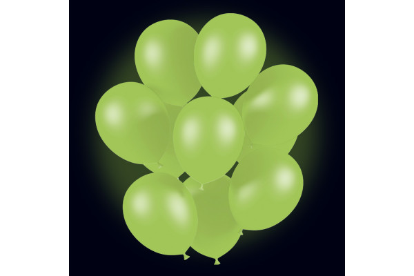 ballons verts fluorescents noir