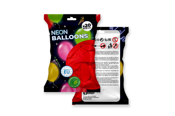 ballon rouge fluo pack