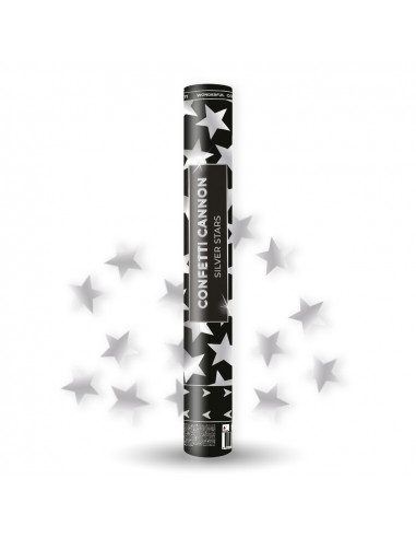 Lanceur confettis 40 cm étoile argentée