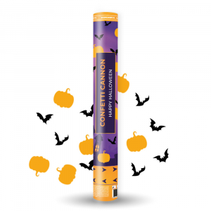 Canon à confettis Halloween Citrouilles et Chauve-souris