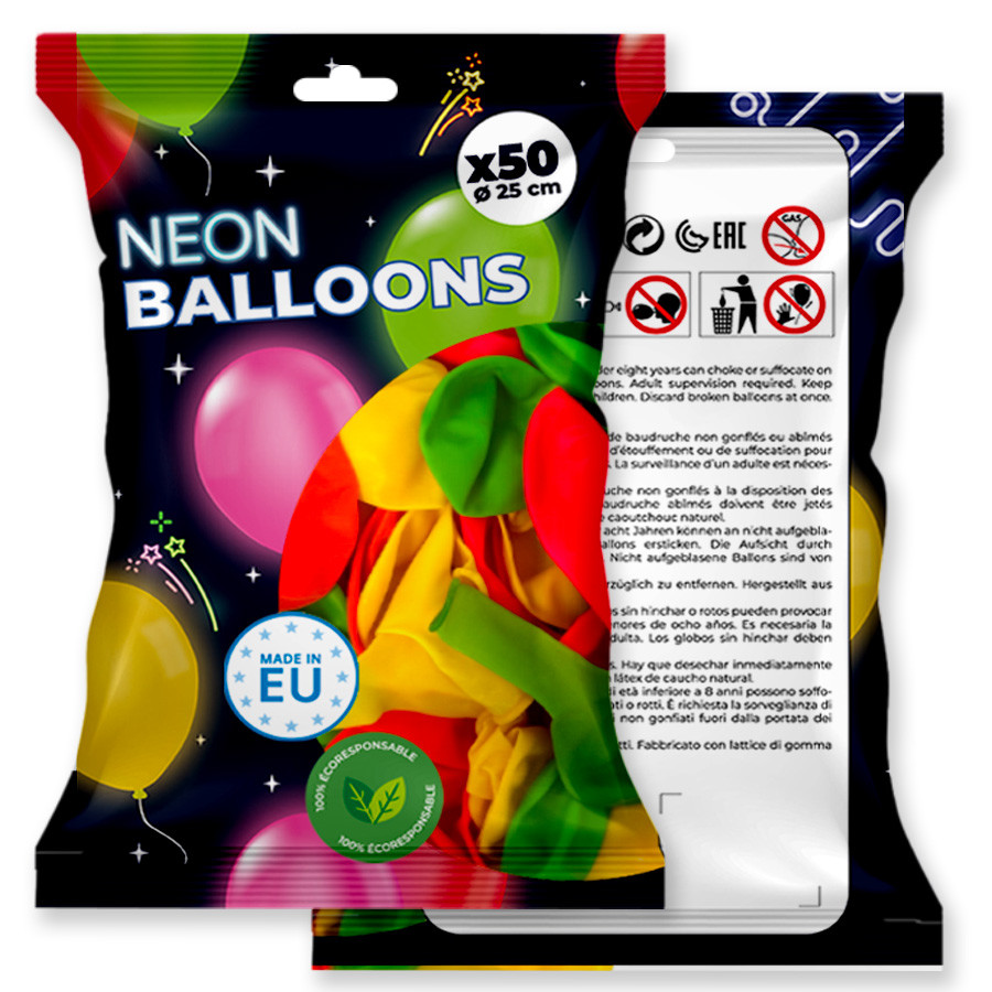 50 Ballons Fluorescents 12 Pouces - Lumineux La Nuit Pour Décorer Fêtes, Festivals Et Anniversaires !