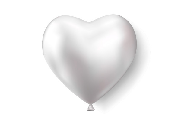 20 Ballons Cœur en latex blanc 28 cm
