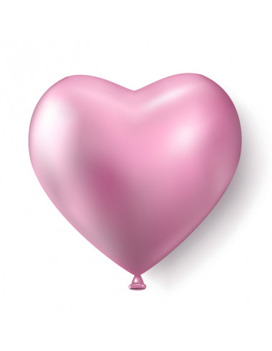 20 Ballons Coeur en latex rose 28 cm