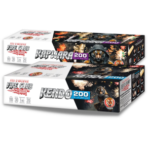 PACK Feux d'artifice automatique FIRE CLUB "KENDO" & "KAPWARA" 200 TIRS - 3 MIN 40 SEC