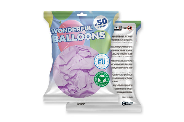 ballons violets pastel paquet