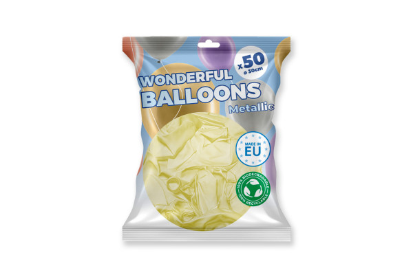 ballons baudruche ivoire metalisse pack