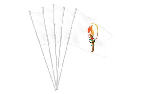 drapeaux papier jo flammes olympiques