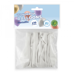 ballons baudruche blanc metallises