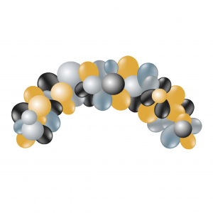 kit arche ballon doré argent noir