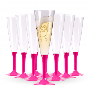 groupe de flute a champagne fuschia