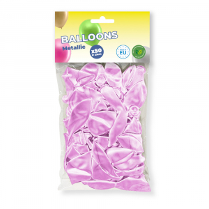 sachet de 50 ballons métalliques roses
