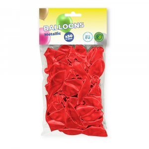 sachet de 50 ballons métalliques rouges