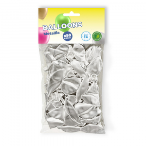 sachet de 50 ballons métalliques argentés