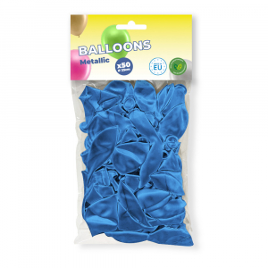 sachet de 50 ballons métalliques bleu