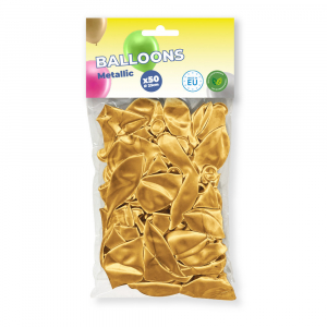 sachet de 50 ballons métalliques dorés