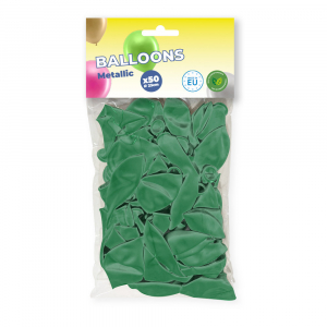 sachet de 50 ballons métalliques verts émeraudes