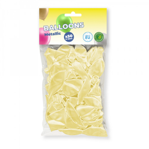 sachet de 50 ballons métalliques jaunes