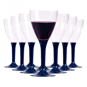 Groupe de verres à vin bleu marine