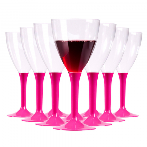 Groupe de 10 verres à vin fuschia