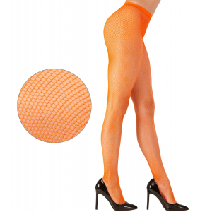 Collant en résille fluorescent orange