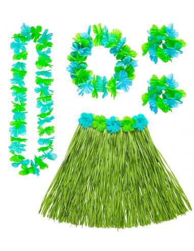 Kit déguisement hawaïenne vert