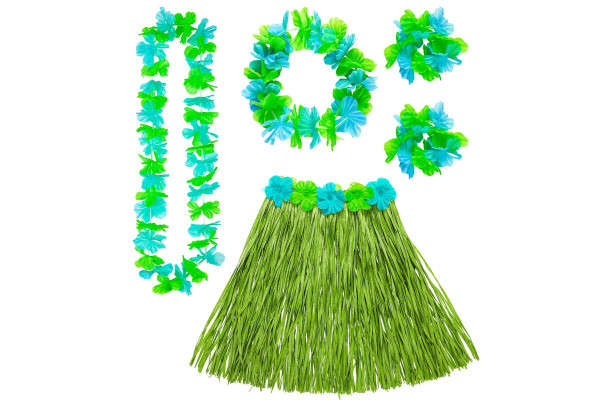 Kit déguisement hawaïenne vert