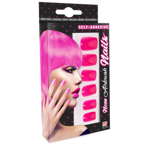 Faux ongles rose fluo