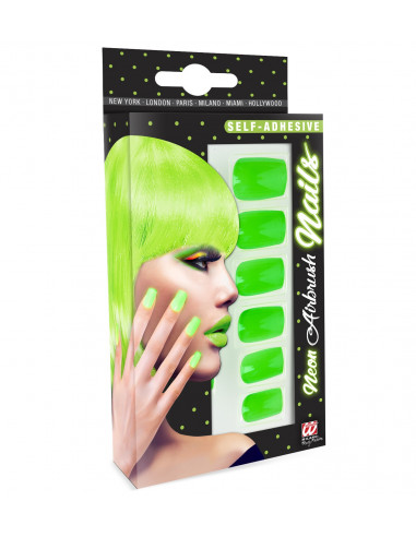 Faux ongles vert fluo