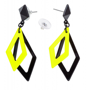 Boucles d'oreilles losange jaune et noir