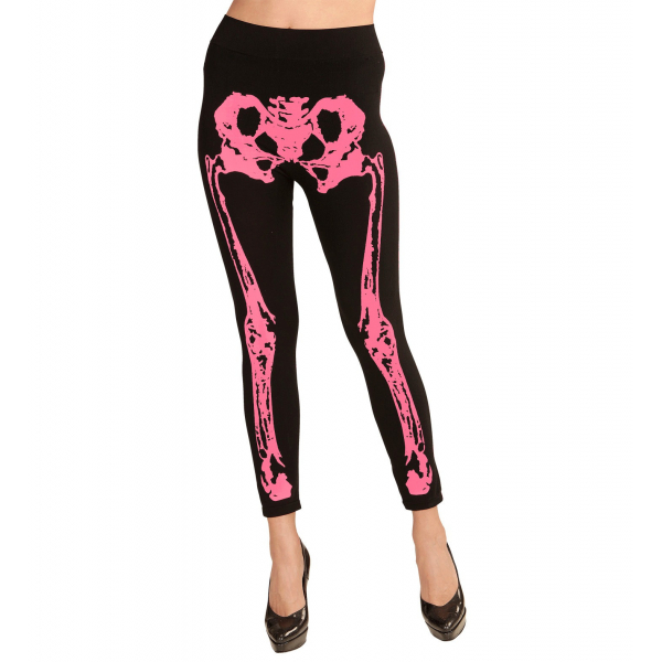 Legging rose fluorescent squelette France Effect