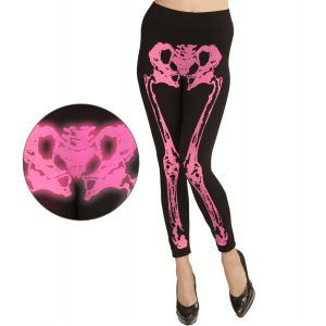 Un legging rose de squelette fluo