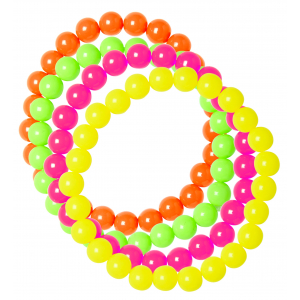 Lot de 4 bracelets en perles fluo