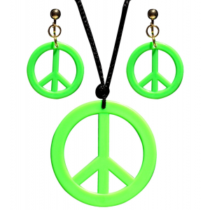 Boucles d'oreilles & collier hippie vert fluo