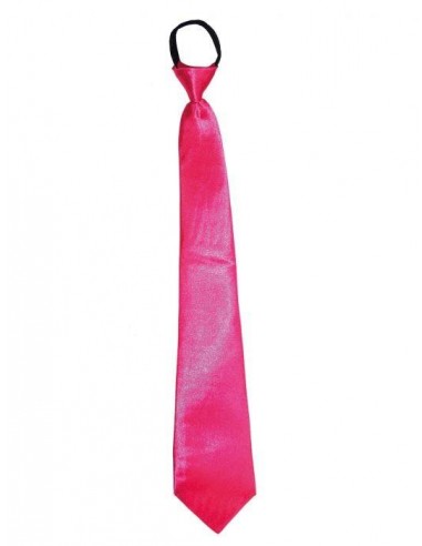 cravate fluorescente rose