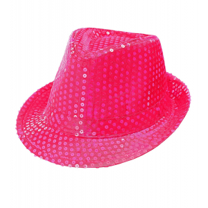 Chapeau rose fluorescent