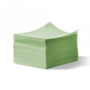 Pile de 100 serviettes cocktail sun ouate en papier 20x20 cm vert anis