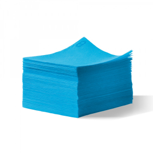 Pile de 100 serviettes cocktail sun ouate en papier 20x20 cm turquoise