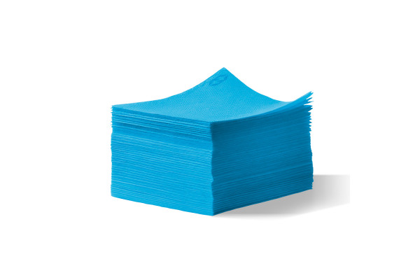 Pile de 100 serviettes cocktail sun ouate en papier 20x20 cm turquoise