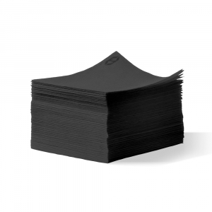 Pile de 100 serviettes cocktail sun ouate en papier 20x20 cm noire