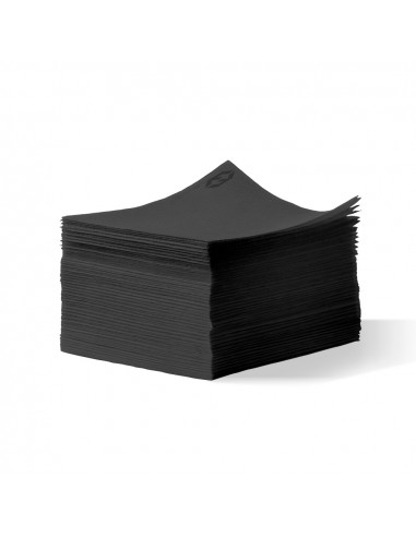 Pile de 100 serviettes cocktail sun ouate en papier 20x20 cm noire
