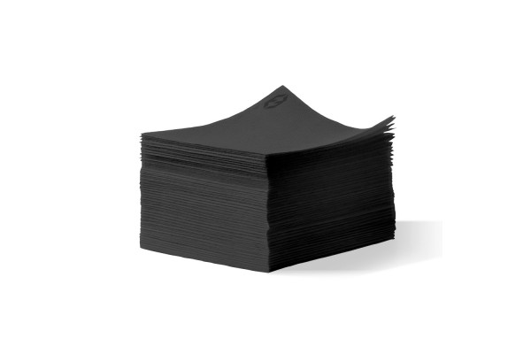 Pile de 100 serviettes cocktail sun ouate en papier 20x20 cm noire